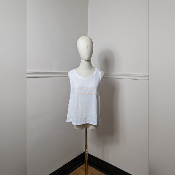Sweaty Betty Crop Top, No Pain No Champagne White Size XL - Picture 6 of 7
